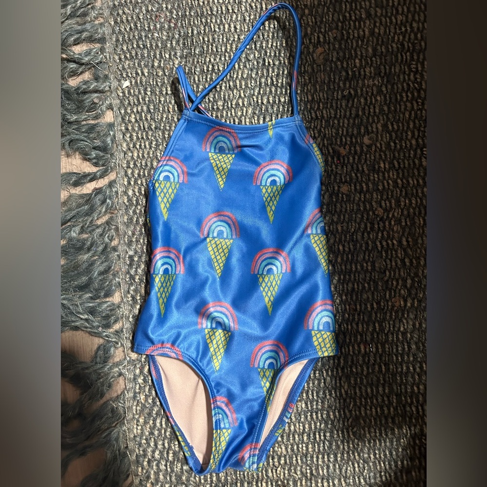 Tea girls 5 bathingsuit icecream rainbow blue